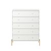 Cômoda Província Jasper com 5 gavetas Branco gloss dourado 