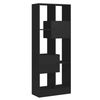 Livreiro com Nichos 2 Portas 3950 Preto Fosco Qmovi