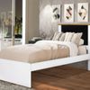 Cama de solteiro Barcelona Branco c/ Preto -Tebarrot