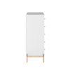 Cômoda Província Jasper com 5 gavetas Branco gloss dourado 