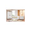 Conjunto Qmovi Retrô Cômoda 3 Gavetas, Guarda Roupa 3 Portas e Berço Branco