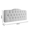 Cabeceira Painel Casal Curvo Estofada Capitone 1,40m Corino Branco