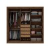 Guarda Roupa Solteiro Gelius Royale 3 Portas com Espelho Madeirado e Off White