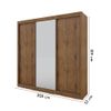Guarda Roupa Solteiro Gelius Royale 3 Portas com Espelho Madeirado e Off White