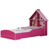 Cama Solteiro Infantil Gelius Casinha com 4 Divisorias e Adesivo Decorativo Rosa Pink