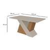 Mesa De Jantar 170x90cm Tampo Mdf/vidro Vênus Amêndoa Clean/off White