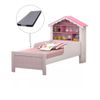 Cama Solteiro Princesa Branca Rosa Basoto + Colchão Sensor Liso D20 188x88x12 