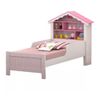 Cama Solteiro Princesa Branca Rosa Basoto + Colchão Sensor Liso D20 188x88x12 