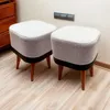 Puff Ravena Decorar Linho Cinza com Courino Preto 