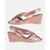 Sandália Slingback Anabela Floralis - Ouro