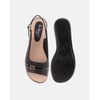 Slingback Jasmim Rasteira - Preto / Palmilha Bege