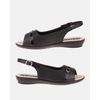 Slingback Jasmim Rasteira - Preto / Palmilha Bege