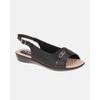Slingback Jasmim Rasteira - Preto / Palmilha Bege