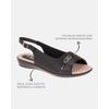 Slingback Jasmim Rasteira - Preto / Palmilha Bege