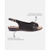 Slingback Jasmim Rasteira - Preto / Palmilha Bege