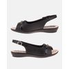 Slingback Jasmim Rasteira - Preto / Palmilha Bege