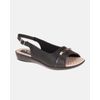 Slingback Jasmim Rasteira - Preto / Palmilha Bege