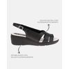 Sandália Anabela Papoula - Preta / Palmilha Off White