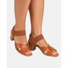 Sandália Salto Grosso Versília - Caramelo