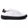 Sapato Casual Masculino Couro Legítimo cano baixo Londres Branco c/preto