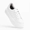 Tenis Feminino Sapatenis Sola Alta Listras Branco