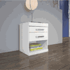Mesa de Cabeceira Santos Andirá Havana Plus Design Branco/Fúcsia 