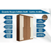Guarda Roupa Solteiro 4 Portas e 2 Gavetas Buriti jatoba/Areia - Santos Andirá