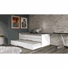 Cama Solteiro Robel Juliette com 2 Gavetas e Auxiliar Branca