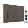 Guarda Roupa Casal 8 Portas 4 Gavetas Master New Santos Andirá Jatobá Grafite