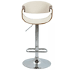 Banqueta Rivatti Nicole Madeira Base Cromada PU Bege Linho