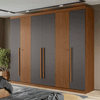 Guarda Roupa Casal 6 Portas Ripado Buriti Santos Andira Jatoba Jatobá/Grafite