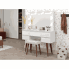 Penteadeira Patrimar Camarim Strass com Banqueta Branco