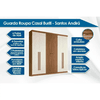 Guarda Roupa Casal 6 Portas 4 Gavetas - Santos Andira Buriti Jatoba Areia