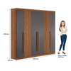 Guarda Roupa Casal 6 Portas Ripado Buriti Santos Andira Jatoba Jatobá/Grafite