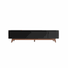 Rack Flynt 219 cm 3 Portas Preto Touch com Natural Província