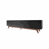 Rack Flynt 219 cm 3 Portas Preto Touch com Natural Província