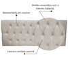 Cabeceira Painel Casal Paris Capitone 1,40m Corino Bege