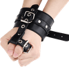 Algema em Couro Sintético com Detalhes em Metal para Pulsos e Dedos Preta