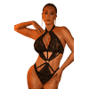 Body Em Renda Com Detalhes Em Argolas Preto M
