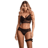 Conjunto Cropped Em Renda Sensual Preto (M)
