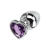 Plug Anal Aço Inoxidável Coração Lilás Tamanho G