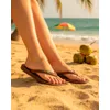 Chinelo Flat Agapanto Brasil - Bronze / Moca