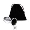 Plug de Metal P Cromado Com Strass 6cm SI (5845) - Pedra Preta