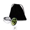 Plug de Metal P Cromado Com Strass 6cm SI (5845) - Pedra Verde