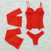 *Espartilho Com Meia Califórnia (CF100). - Vermelho