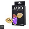 Plug de Metal Dourado Com Pedra de Coração (HA161D)- - Lilás