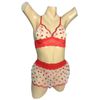 Conjunto Coração Com Sainha (ID1118)- - Amarelo c/ Vermelho