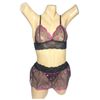 Conjunto Coração Com Sainha (ID1118)- - Preto c/ Pink