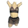 Conjunto Coração Com Sainha (ID1118)- - Preto c/ Rosa