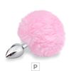 Plug de Metal P Com PomPom SI (5501) - Rosa